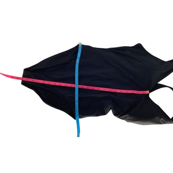 Athleta Black V-Neck One-Piece Swimsuit Size Tall Large - Picture 5 of 9